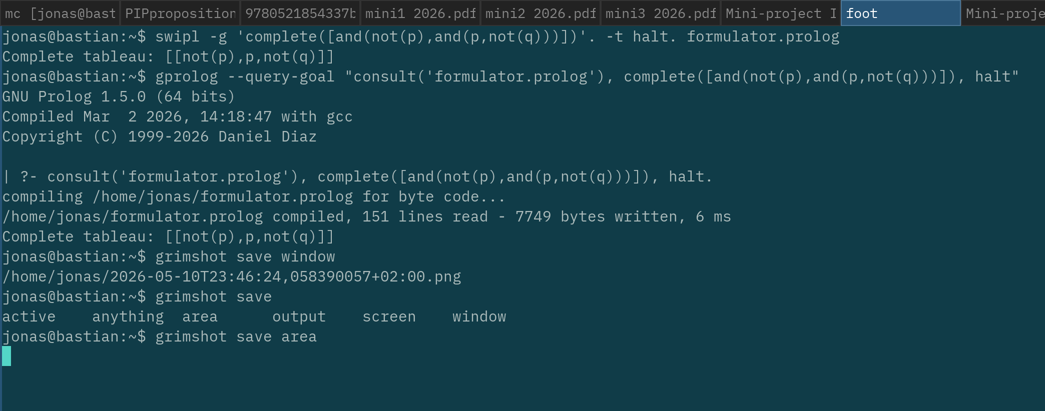 screenshot of commands for formula 1.2.11c